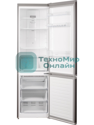 Холодильник Weissgauff CBN2WC2C2 INVERTER тёмно-серый двухкамерный 280/108л морозилка снизу, No Frost