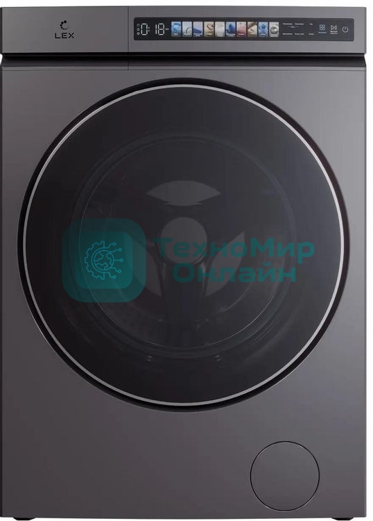 Стирально-сушильная машина LEX LWM 10612 GRID MAGNA серый, загрузка фронтальная 10 кг, 1200 об/мин., класс: A+++