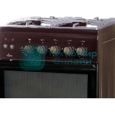 Плита комбинированная Flama L FK 1412 коричневый, конфорок 4 газовых, духовка 50 л, 50 см x 85 см x 60 см