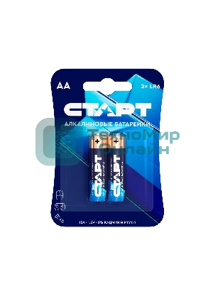 Батарейки СТАРТ LR6-BL2 BLUE 40/720, AA, 2 шт. в блистере
