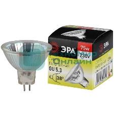 Лампа галогенная ЭРА GU5.3-JCDR (MR16)-75W-230V-CL GU5.3 75Вт софит теплый белый свет
