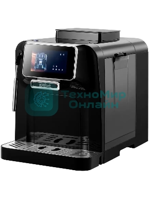 Кофемашина автоматическая Kitfort КТ-7472 черный, исп. кофе - зерновой, 1.5 л, 1480 Вт, 19 бар
