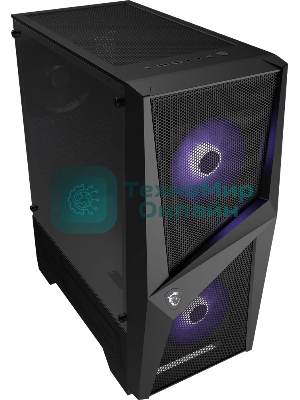 Компьютерный корпус MSI MAG FORGE 100M/mid-tower, ATX, tempered glass side panel/2x RGb 120мм & 1x 120мм fans inc./MAG FORGE 100M