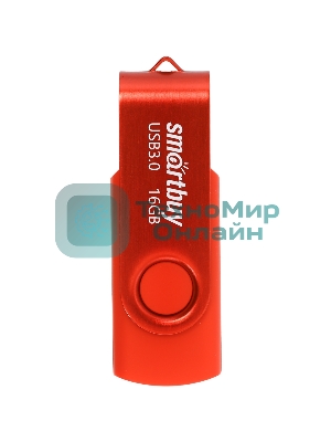 Флешка USB SmartBuy Twist Red (SB016Gb3TWR), 16Gb, USB 3.0, R/W 70/40, красный