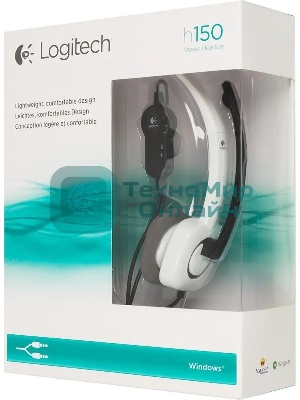 Гарнитура Logitech H150 белый, проводная, 3.5 мм
