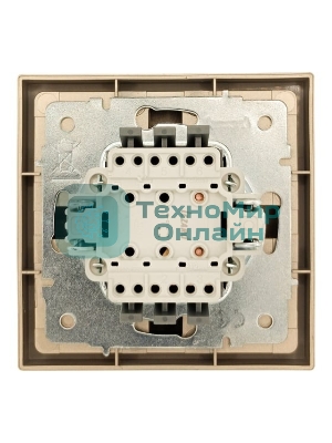 Выключатель проходной 1-кл. СП ZIMA IP20 10А безвинт. зажим зол. LEZARD 704-3688-105QC