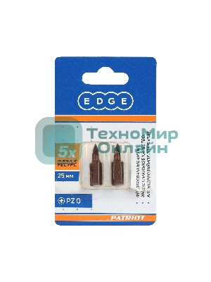 Бита EDGE by PATRIOT PZ0, сталь S2, длина 25 мм, 3шт в блистере