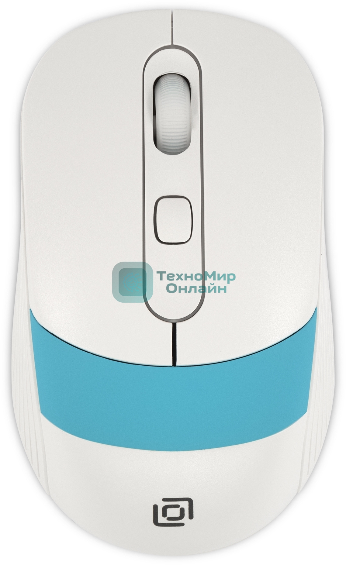 Мышь беспроводная Oklick 310MW белый/синий, 3200 dpi, радиоканал, USB, кнопки - 4