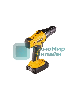 Дрель-шуруповерт Denzel CDL-IB-18-02, 18 В, 1,5 Ач, 40 Нм, щеточный