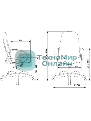 Кресло Бюрократ CH-808AXSN/Grey 10-128 темно-серый, ткань