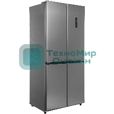 Холодильник Hyundai CM45083F нержавеющая сталь трехкамерный 289/144л морозилка снизу, No Frost, Side by Side