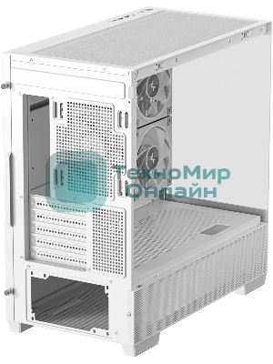 Компьютерный корпус Deepcool CG380 3F WH без БП, боковое окно (панорама), 3x120мм ARGB PWM вентилятора, белый, mATX