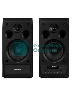 Акустическая система 2.0 SVEN MC-10, чёрный, мощность 2x25Вт (RMS), FM-тюнер, USB/microSD, дисплей, пульт ДУ, Bluetooth SVEN MC-10, чёрный, акустическая система 2.0, мощность 2x25Вт (RMS), FM-тюнер, USB/microSD, дисплей, пульт ДУ, Bluetooth