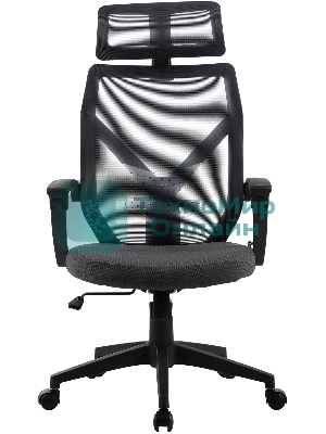 Кресло Cactus CS-MC414-GY черный, сетка, подголовник