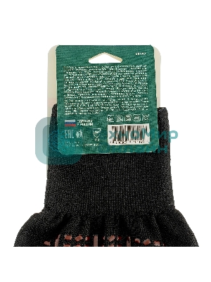 Перчатки трикотажные Сибртех, синтетическая нить, ПВХ-гель точка, черный, L, 13 класс