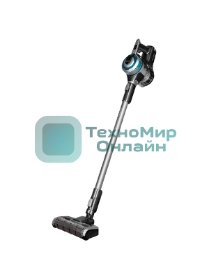 Пылесос вертикальный Redmond RV-UR380 серый/голубой, питание от аккумулятора, 300 Вт, уборка сухая, пылесборник 0,55 л