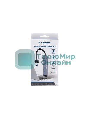 USB-концентратор Gembird UHB-C484, USB, 4хUSB, USB/USB Type-C