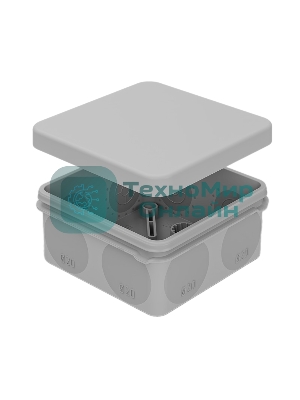 Коробка распаячная Rexant для прямого монтажа ОУ, HF, 80х80х40мм, IP67 (мембранные вводы)