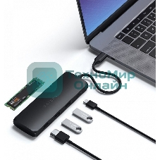 Док-станция (USB-хаб) Satechi ST-UCHSEK USB-C Hybrid Multiport Adapter (with SSD Enclosure M.2 SATA, 2xUSB 3.1, USB Type-C, HDMI), черный