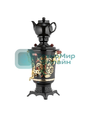 Самовар Centek CT-0093 черный/хохлома