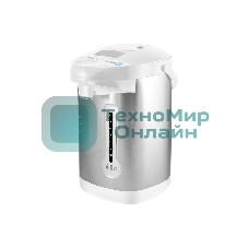 Термопот Energy TP-619 (280307) Мощность: 750 Вт Объем: 4 л Мощность в режиме поддержания температуры: 35 Вт 3 способа подачи воды: автоматическая (нажатием кнопки, нажатием чашкой) и ручная (помпа) Функция поддержания температуры Функция повторного кипячения Быстрое кипячение воды Энергосберегающий принцип работы Скрытый нагревательный элемент нержавеющая стальная колба Съемный шнур питания (длина шнура - 1 м) Индикатор уровня воды Состав (материал): металл, пластмасса