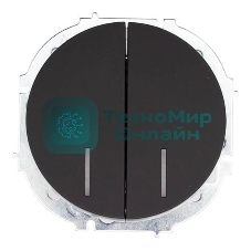 Выключатель 2-кл. СП OSEN 10А IP20 с подсветкой механизм черный бархат LEZARD 743-4288-112