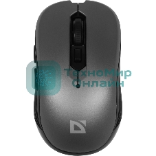 Мышь беспроводная Defender Gassa MM-105 серый, 1600 dpi, радиоканал, USB, кнопки - 6