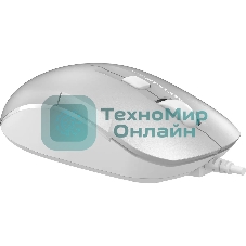 Мышь проводная A4Tech Fstyler FM26S серебристый/белый, 1600 dpi, USB, кнопки - 4