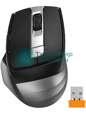 Мышь беспроводная A4Tech Fstyler FB35CS серый/черный, 2000 dpi, радиоканал, Bluetooth, USB, кнопки - 5