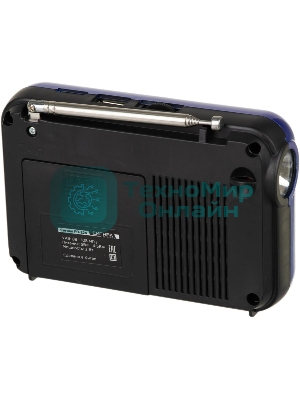 Радиоприемник Сигнал РП-224, бат. 3*АА (не в компл.), 220V, акб 400мА/ч, USB, SD, дисплей, фонарик