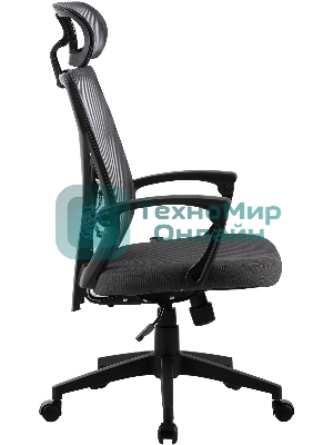 Кресло Cactus CS-MC414-GY черный, сетка, подголовник