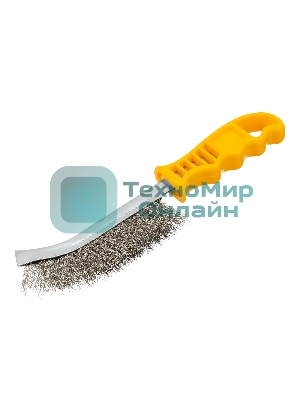 Щетка металлическая Denzel с пластмассовой ручкой, нержавеющая проволока