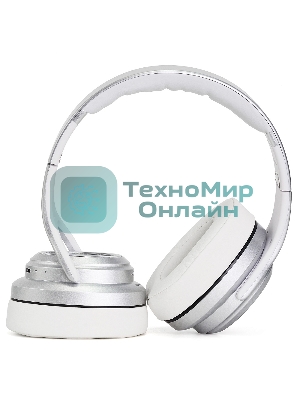 Беспроводные/проводные наушники Crown CMBH-5050 серебристый, накладные, Bluetooth + проводной, складная конструкция, до 10 ч