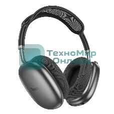 Беспроводные/проводные наушники Hoco W55 Plus серый космос, накладные, Bluetooth + проводной