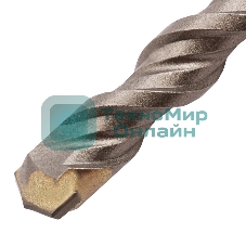 Бур по бетону Denzel двойная спираль, Cobalt W-tip, 12x210 мм, SDS PLUS