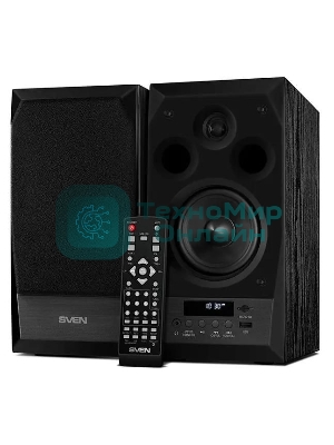 Акустическая система 2.0 SVEN MC-10, чёрный, мощность 2x25Вт (RMS), FM-тюнер, USB/microSD, дисплей, пульт ДУ, Bluetooth SVEN MC-10, чёрный, акустическая система 2.0, мощность 2x25Вт (RMS), FM-тюнер, USB/microSD, дисплей, пульт ДУ, Bluetooth