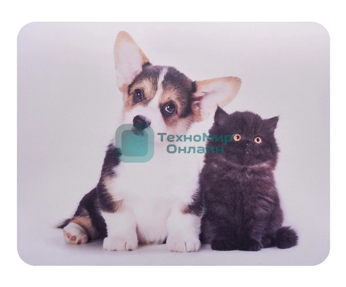 Коврик для мыши Buro BU-M40095 рисунок/котенок и щенок