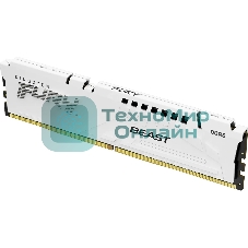 Оперативная память Kingston Fury Beast, DDR5, 32Gb (1x32Gb), 5600MHz, CL36, DIMM, с радиаторами, белый
