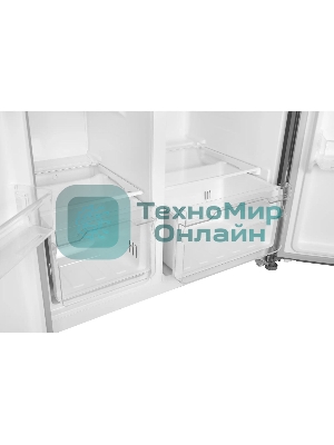 Холодильник Hyundai CS55023F нержавеющая сталь двухкамерный 347/185 л морозилка слева, No Frost, Side by Side