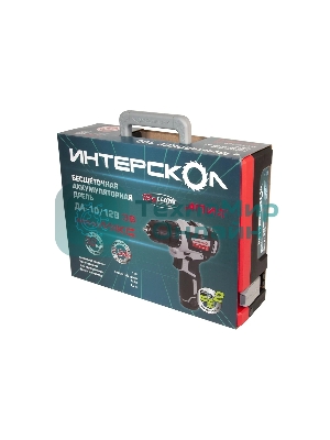 Дрель-шуруповерт ИНТЕРСКОЛ ДА-10/12В 38, 12 В, 2,5 Ач, 38 Нм, бесщеточный