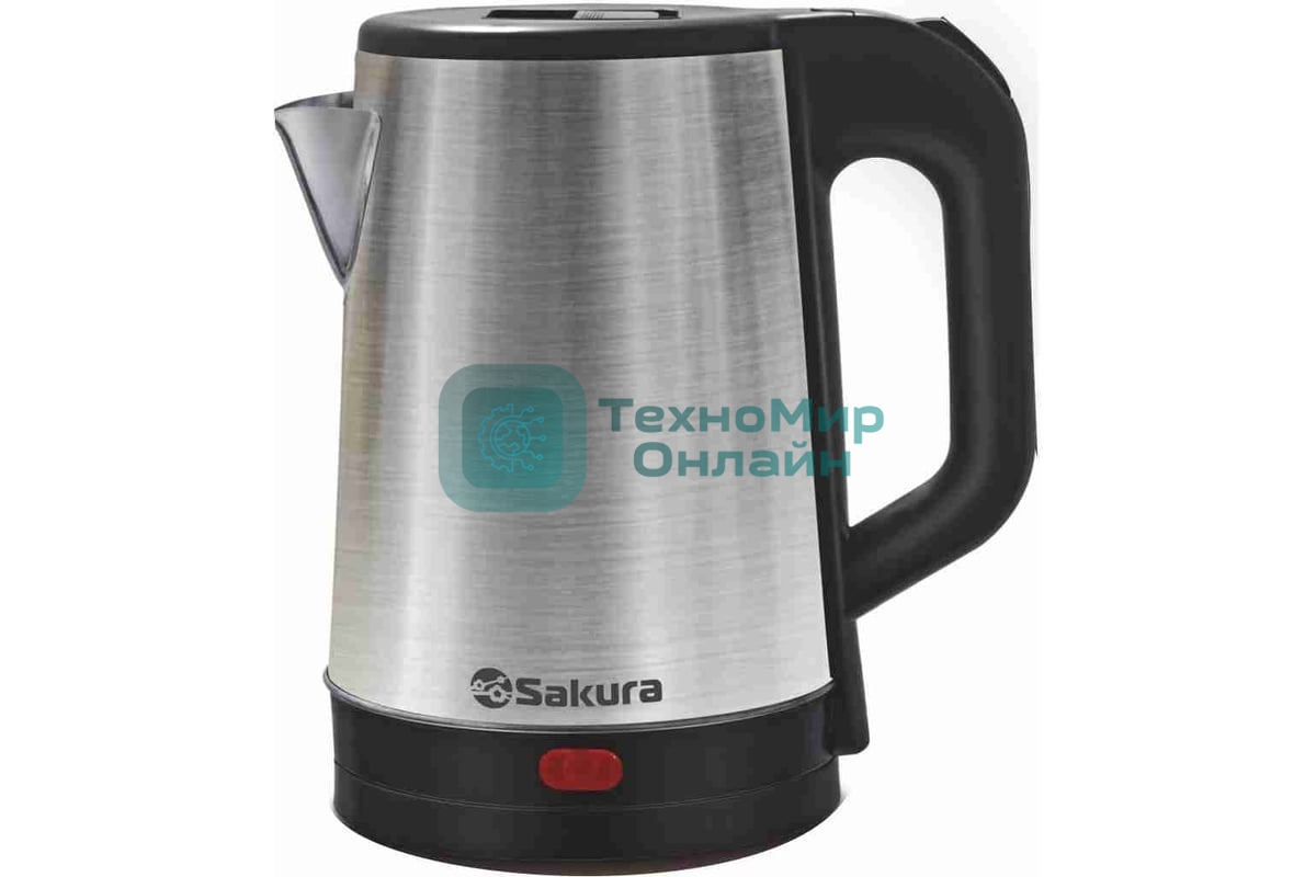 Чайник Sakura SA-2167BK 1.8 л, нерж+черн д