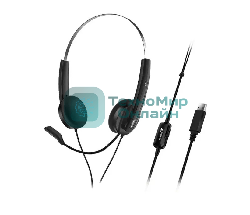 Гарнитура Genius HS-220U черный, проводная