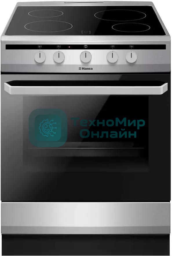 Плита электрическая Hansa FCCX64000 серебристый, конфорок 4 шт, духовка 69 л, 60 см x 85 см x 60 см