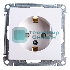 Механизм розетки 1-м СП W59 16А защ. шторки с заземл. белый SchE RS16-152-1-86