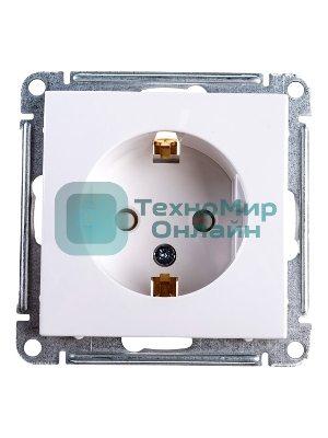 Механизм розетки 1-м СП W59 16А защ. шторки с заземл. белый SchE RS16-152-1-86