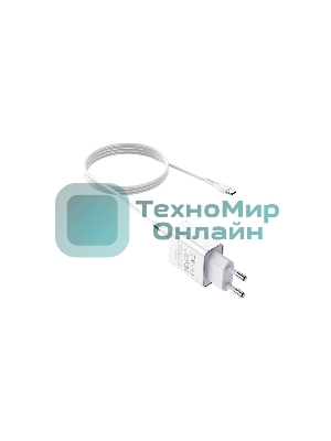 Блок питания (сетевой адаптер) HOCO C81A Asombroso single 1xUSB с кабелем Type-C, 2.1A, 10W, белый