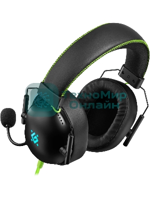 Гарнитура Defender Toxic чёрный, проводная, USB / mini jack 3.5 мм, подсветка