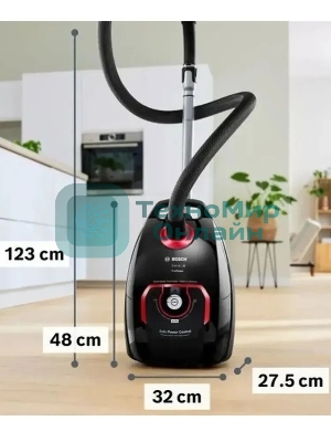 Пылесос Bosch BGL8POW3A черный, 650/890 Вт, уборка сухая, пылесборник мешок 5 л