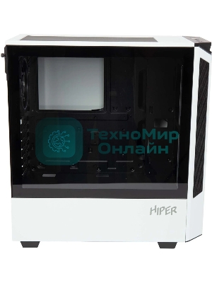 Компьютерный корпус Hiper PW81 белый без БП ATX 3x120мм 2xUSB2.0 2xUSB3.0 audio bott PSU