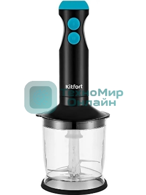 Блендер погружной Kitfort КТ-3041-3 350Вт черный/бирюзовый